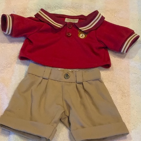 Dan Dee buttery soft dress me every day polo shorts set for 15” plush teddy bear - Picture 1 of 4